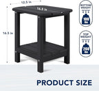 nalone Adirondack Side Table 16.5" Outdoor Side Table HDPE Plastic Double - Image 3