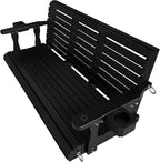 Wooden Porch Swing 3-Seater, High Backrest and Deep Seat, Bench Swing - Image 8