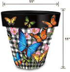 Briarwood Lane Checkered Butterflies Medium Planter - Image 5