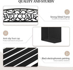 VINGLI Outdoor Bench with PVC Welcome Back Pattern, Rust-Resistant Metal Black - Image 5