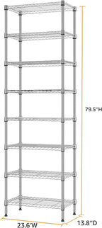 8 Tier 2000 lbs Storage Rack Metal Wire Shelving Unit, Storage Standing Shelf - Image 3
