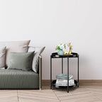 danpinera 2-Tier Round Side Table, Metal End Table - Image 9