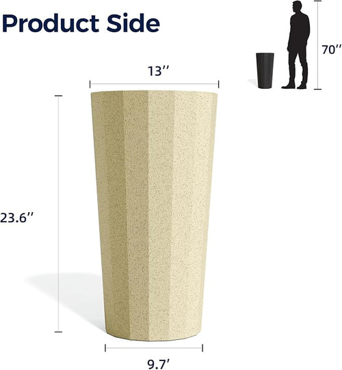23.6" H Tall Planters for Outdoor Plants, 2 Pack Large Outdoor Planters for - Image 2
