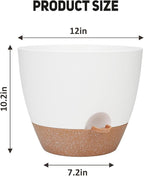 12 Inch Large Self Watering Plant Pot Set, Flower Pots - Image 4
