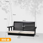 VINGLI Wooden Porch Swing, Heavy Duty 880 LBS Hanging Patio Bench - Image 5