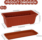 6 Packs Window Box Planter, 17 Inches Flower Window Box Rectangular Plastic - Image 2