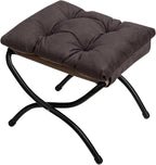 HollyHOME 15" Folding Footrest Stool, Upholstered Small Foldable Ottoman by HollyHOME