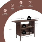ReunionG Outdoor Wicker Bar Patio Rattan Counter Table - Image 3