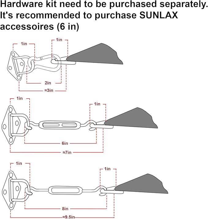 SUNLAX Sun Shade Sail 11' x 15' Terra Red Rectangle Canopy Sail Shade Cover UV - Image 3