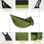 Camping Hammock, Super Lightweight Portable Parachute Hammock - Image 2