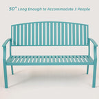 Outdoor Bench Weatherproof Aluminum Patio Garden Bench, Patio Loveseat - Image 6