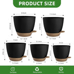 Plant Pots 8/7.5/7/6.5/6 Inch Self Watering Pots, 5 Pack Planters - Image 3