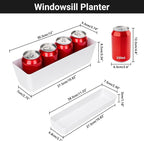 GREANER 12x3.8 Inch Herb Planters, 6 Pack White Rectangle Window Boxes - Image 2