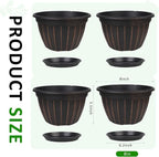 FGstyle 4 Pack Flower Pots, 8 Inch Plants Pot, Planters Pot - Image 4