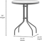 Flash Furniture Bellamy 23.75'' Round Tempered Glass Metal Table - Image 3