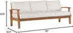 Modway Marina Outdoor Patio Teak Sofa in Natural White - Image 2