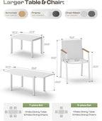 Outdoor Aluminum Patio Dining Table Set - Image 7