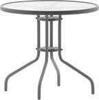 Flash Furniture Bellamy 31.5'' Round Indoor/Outdoor Tempered Glass Metal Frame by FlashFurniture