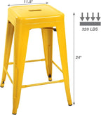 Devoko Metal Bar Stools 24" Indoor Outdoor Stackable Barstools Modern Style - Image 8