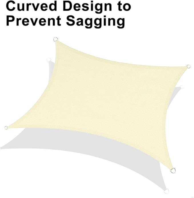 LOVE STORY Custom Size 8'x8' Butter Cream Sun Shade Sail Rectangle UV Block - Image 6