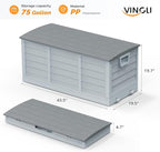 VINGLI 75 Gallon Collapsible Outdoor Storage Box, Simple-to-assemble Plastic - Image 4