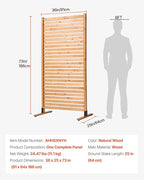 VEVOR Wooden Privacy Screen, Freestanding Wood Privacy Panel - Image 8