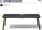 83" Patio Outdoor Dining Table for 6-8, Weather-Resistant Wood-Grain Top - Image 3