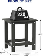 YEFU Outdoor Side Table for Patio: 16" HIPS Weather - Image 3