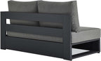 Modway Tahoe Aluminum Modular Right-Facing Outdoor Patio Loveseat in Gray - Image 5
