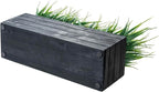 MyGift 14 Inch Artificial Green Grass Plant in Vintage Black Wood Planter - Image 7