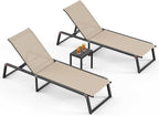 Aluminum Patio Chaise Lounge Set of 2 by Oasbira