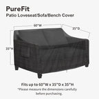 PureFit Outdoor Couch Cover Waterproof Patio Sofa Furniture Covers, 2-Seater - Image 2