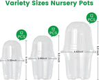 36 Packs 5/4/3.5 Inch Clear Nursery Pots - Image 2