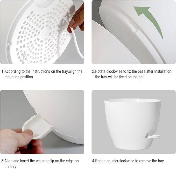 Large Self Watering Pots, 12/10/9 Plastic Planters - Image 5