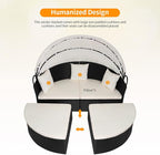 Outdoor Round Daybed Wicker Patio Furniture Outdoor Furniture - Image 5