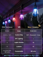 XMCOSY+ Outdoor String Lights Smart, 49Ft RGBCWIC Patio Lights Waterproof - Image 8