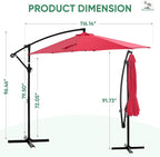 NEWBULIG 10FT Patio Umbrella, Offset Cantilever Outdoor Patio Table Umbrella - Image 8