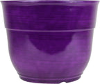 Garden Elements Indoor/Outdoor Glazed Brushed Happy Plastic Planter, Dark Purple - Image 2