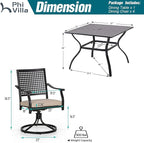PHI VILLA 5 Pieces Outdoor Dining Set - Image 9