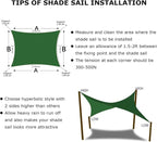 KANAGAWA 10'X13' Dark Green Custom Size Sun Shade Sail Rectangle UV Block - Image 6