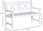 Outsunny 2-Seater Wooden Garden Bench, 4FT Outdoor Patio Loveseat - Image 3