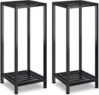 2-Pack Plant Stand Indoor Outdoor, Heavy Duty Wrought Iron Pedestal Stands by Lilybud--lily