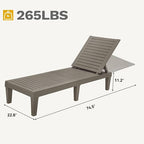 DWVO Outdoor Chaise Lounge, Pool Lounge Chair w/ 5-Level Backrest, Waterproof & - Image 3