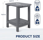nalone Adirondack Side Table 16.5" Outdoor Side Table HDPE Plastic Double - Image 3
