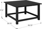 WestinTrends Malibu Low Outdoor HDPE Square Patio Coffee Table, Dark Green - Image 2