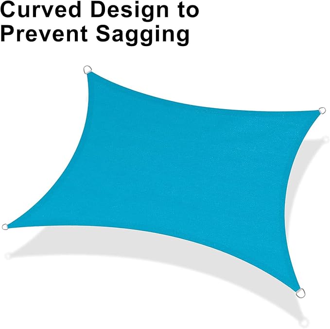 LOVE STORY Custom Size 6'x7' Turquoise Blue Sun Shade Sail Rectangle UV Block - Image 6