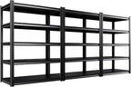Set of 3 Garage Shelving-2050 lbs 5 Tier Storage Shelves, Adjustable Heavy Duty by Unknown