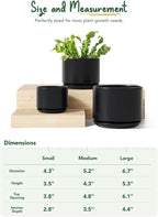 LE TAUCI Ceramic Plant Pots, 4.3+5.3+6.8 inch, Planters - Image 7