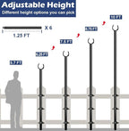 10FT String Light Poles for Outdoor, Heavy Duty Metal Lighting Stand Pole for - Image 3