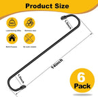6 Pack 14 Inch Black Extra Matel Heavy Duty Hook - Image 2